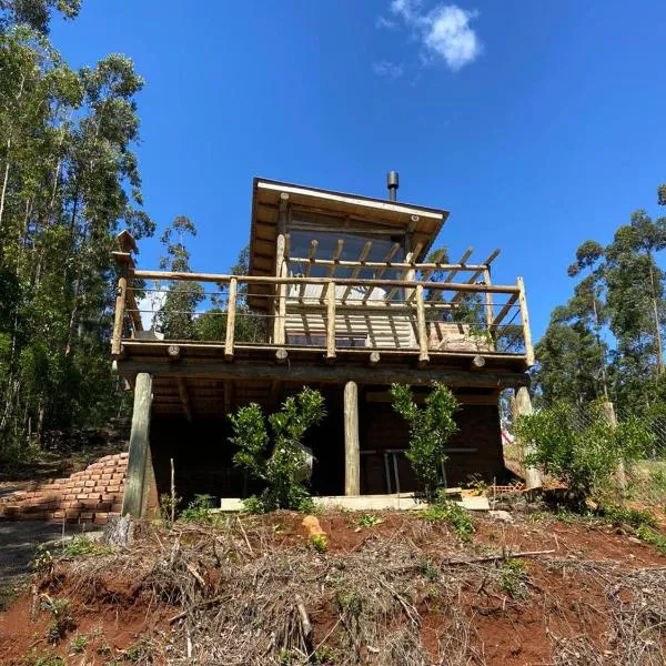 Cabana rústica estilo logcabin.